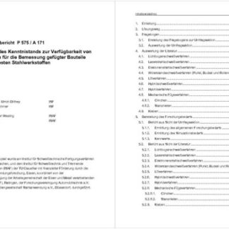 Fostabericht P 575 - Erfassung des Kenntnistands zur Verfügbarkeit von Kennwerten für die Bemessung gefügter Bauteile aus höherfesten Stahlwerkstoffen