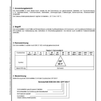 Stahl-Eisen-Betriebsblatt (SEB) 181 272 - Schmierstoffe und verwandte Stoffe Schmierfette G