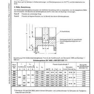 Stahl-Eisen-Betriebsblatt (SEB) 526 111 - Heißwindschiebergehäuse mit feuerfester Auskleidung