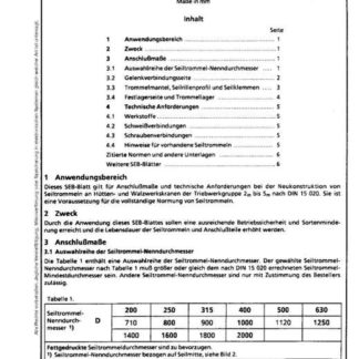Stahl-Eisen-Betriebsblatt (SEB) 666 211 - Seiltrommeln - Anschlussmaße und technische Anforderungen