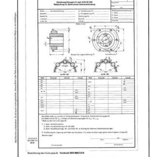 Stahl-Eisen-Betriebsblatt (SEB) 666 212 - Seiltrommel-Gelenkverbindungen - Abnahmeprüfzeugnis B nach DIN 50 049 für Maßprüfung - Vordruck B (Teil 4)